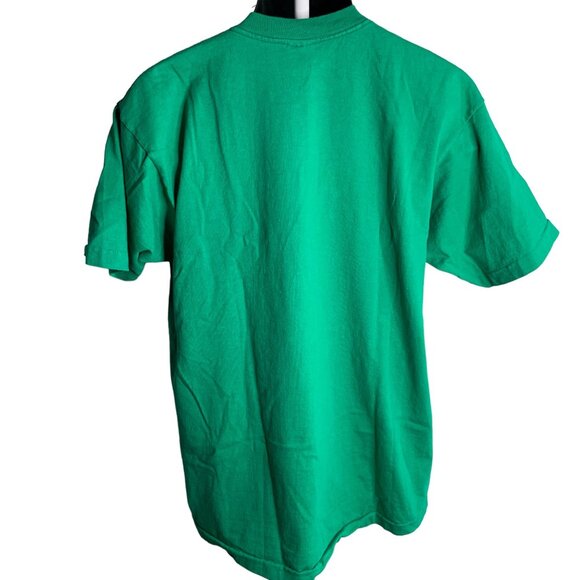 Vintage 90s St Paddys Day Drinking Team T Shirt L Green Single Stitch Crewneck - Picture 5 of 7